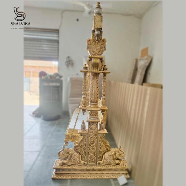 Wooden Carved Maharaja Swing | Royal Handcrafted Jhoola by Shalvika Living Innovations