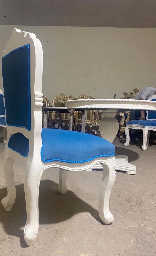 Hand Carved Dining Table with Chairs Luxury Wooden Set - Image 3