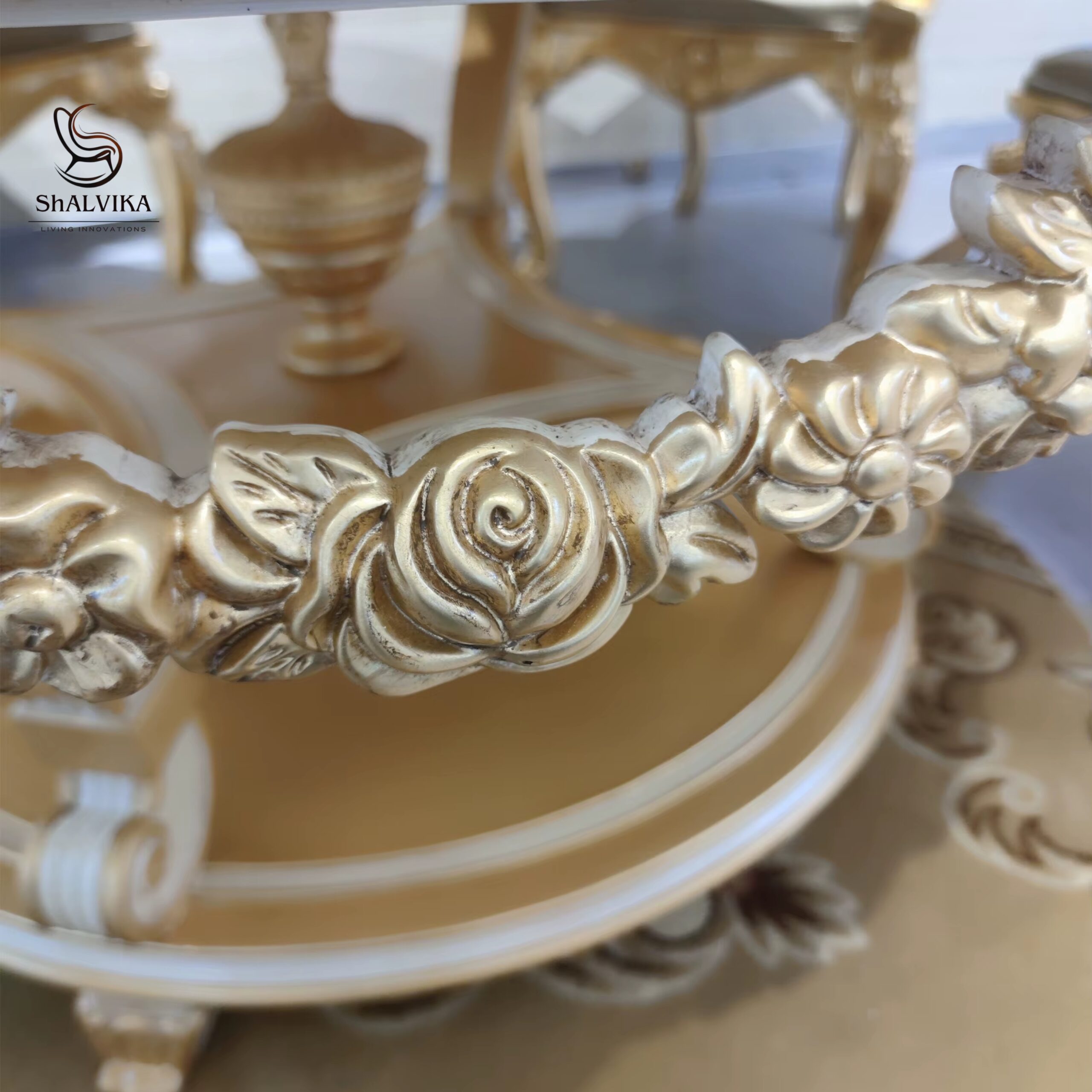 Luxury European Classic Dining Table Chair Set