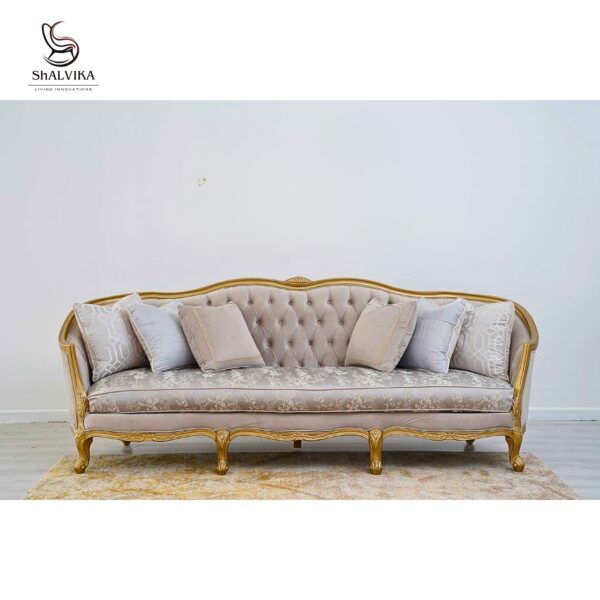 Vintage Classic Wooden Hand Carved Living Room Sofa Furniture Set - Image 2