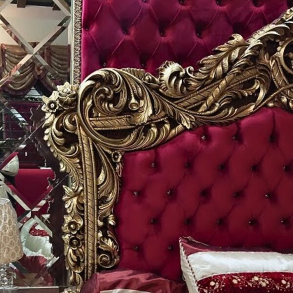 Wooden Royal Handcarved Designer Bed – Luxury Antique Style by Shalvika Living Innovations - Image 3