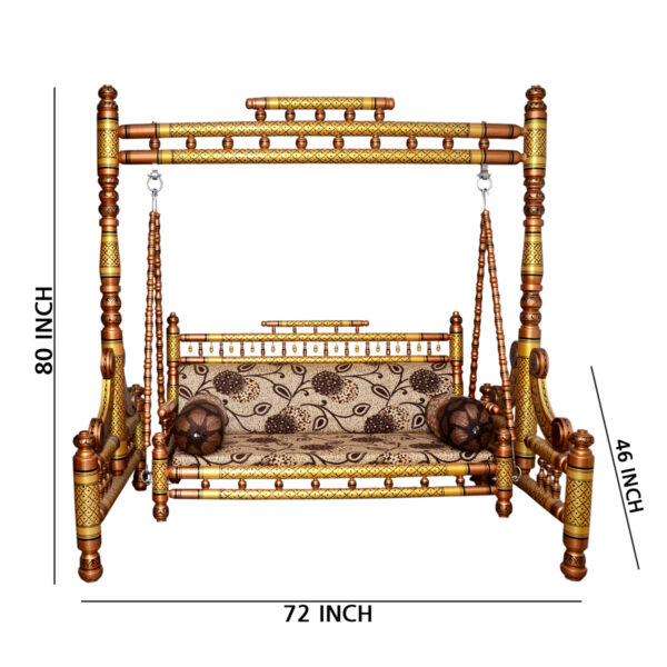 Wooden Sankheda Jhula Handcrafted in High-Quality Teak Wood – Shalvika Living Innovations - Image 2