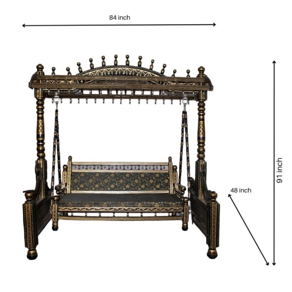 Wooden Handmade Designer Sankheda Jhula – Shalvika Living Innovations - Image 3