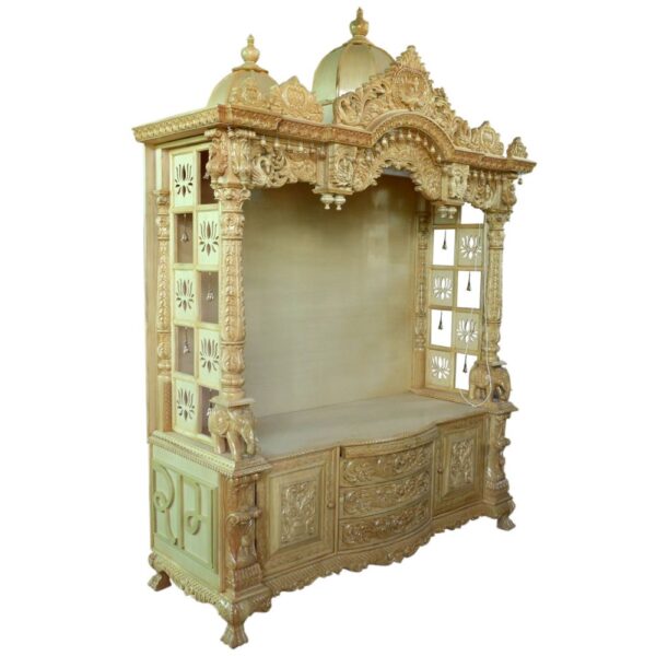 Wooden Handcrafted Designer Temple in Teak Wood – Shalvika Living Innovations - Image 3