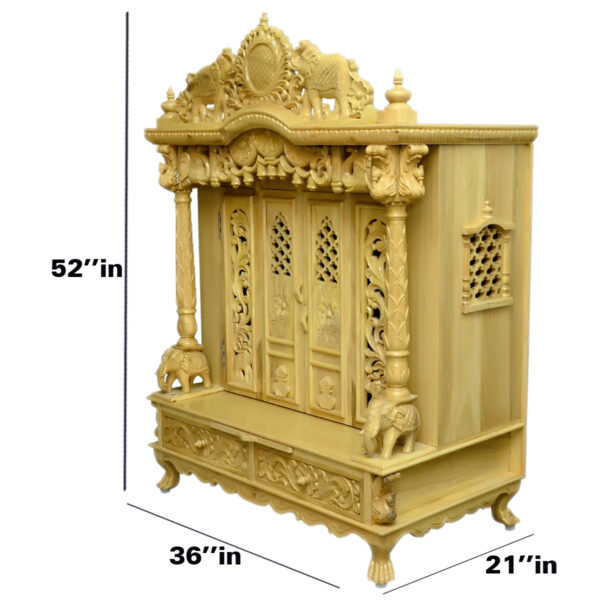 Wooden Handcrafted Designer Temple in Teak Wood – Shalvika Living Innovations - Image 2