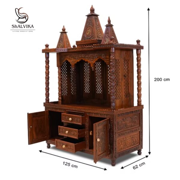 Handcrafted Wooden Temple for Home | Traditional Pooja Mandir Online in India