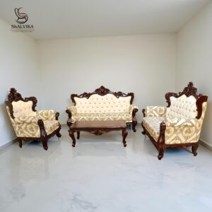 Wooden Handcrafted Designer Sofa Set for Living Room – Shalvika Living Innovations