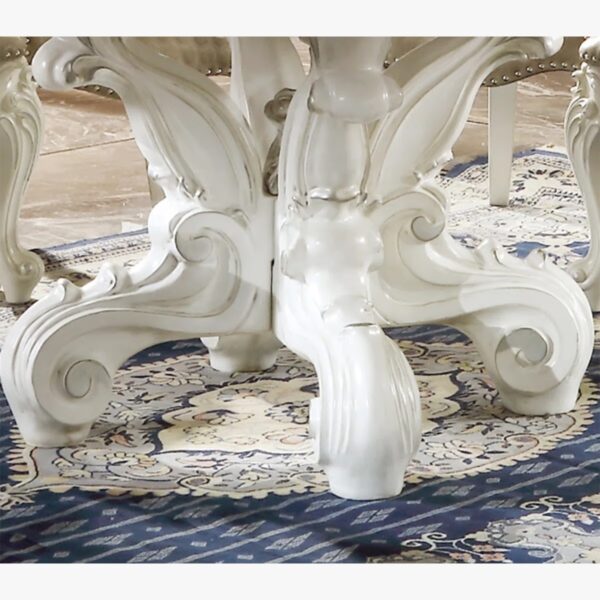 "Wooden Victorian Dining Table in White | Handcrafted by Shalvika Living Innovations"