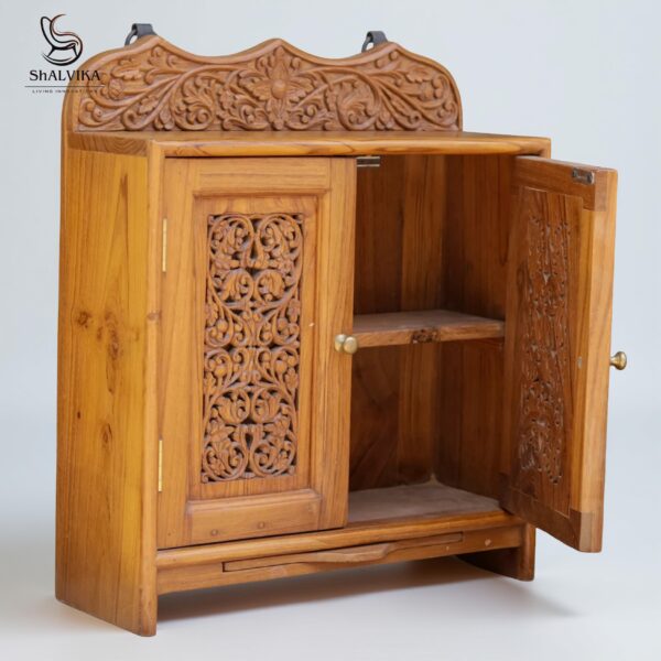 Wooden Wall Hanging Temple With Door