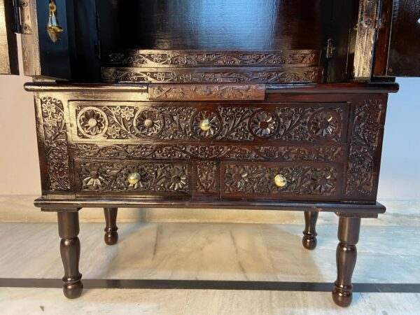 Hand Carved Teak Wood Pooja Mandir – Premium Wooden Temple for Home