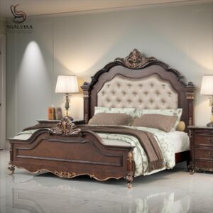 Wooden Handcrafted Designer Bed in Teak Wood