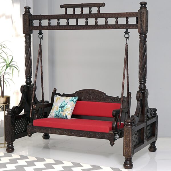 Wooden Handcrafted Designer Swing – Luxury Jhula for Home by Shalvika Living Innovations