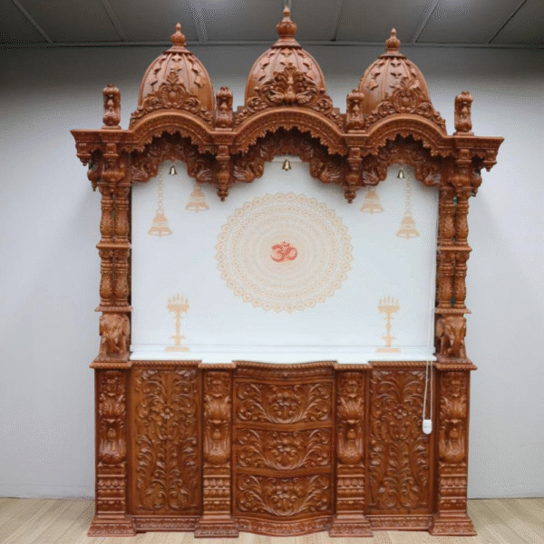 Wooden Handmade Designer Big Swaminarayan Mandir in Teak Wood – Shalvika Living Innovations - Image 2