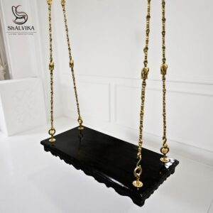 "Wooden Oonjal Plank with Pure Brass Chain | Handcrafted Swing by Shalvika Living Innovations"