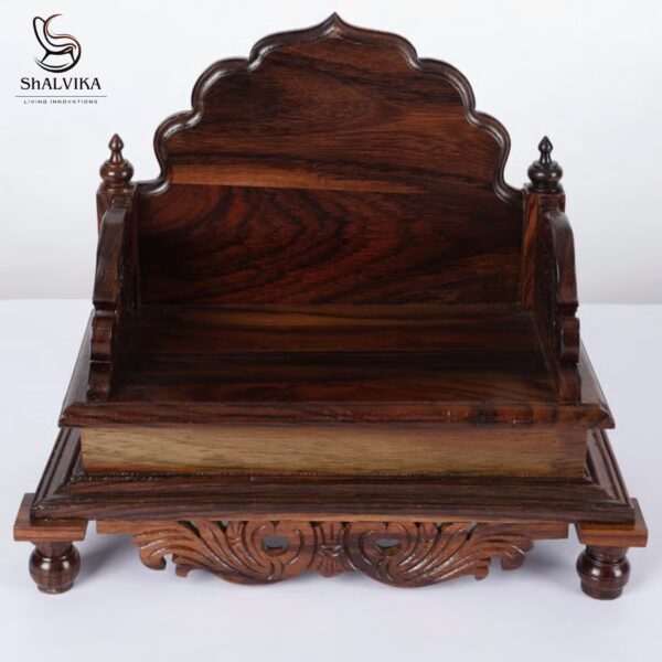 Wooden Traditional Handcrafted Designer Puja Chowki | Home Temple Chowki by Shalvika Living Innovations