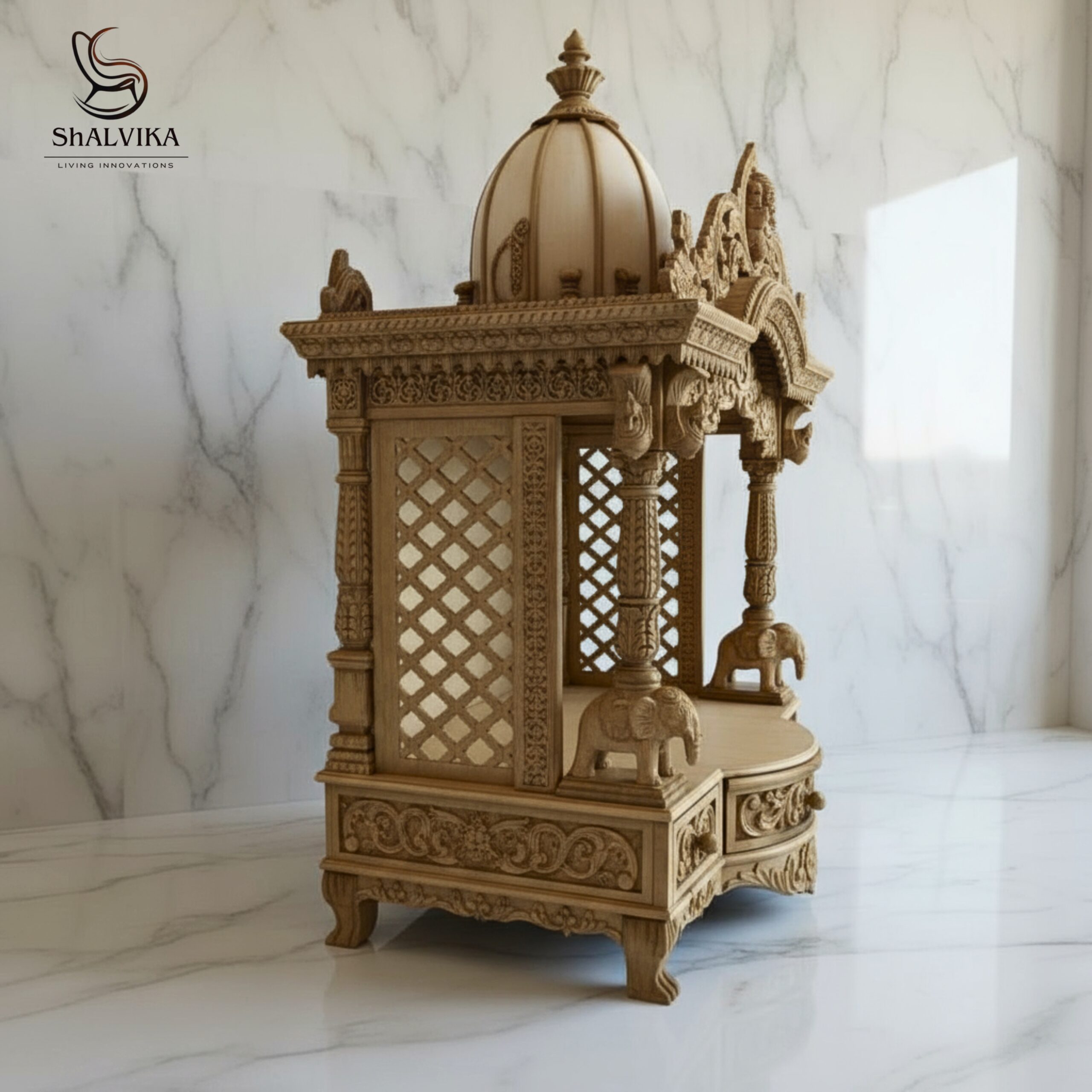 Ganesh Ji Mandir Online in Teak Wood