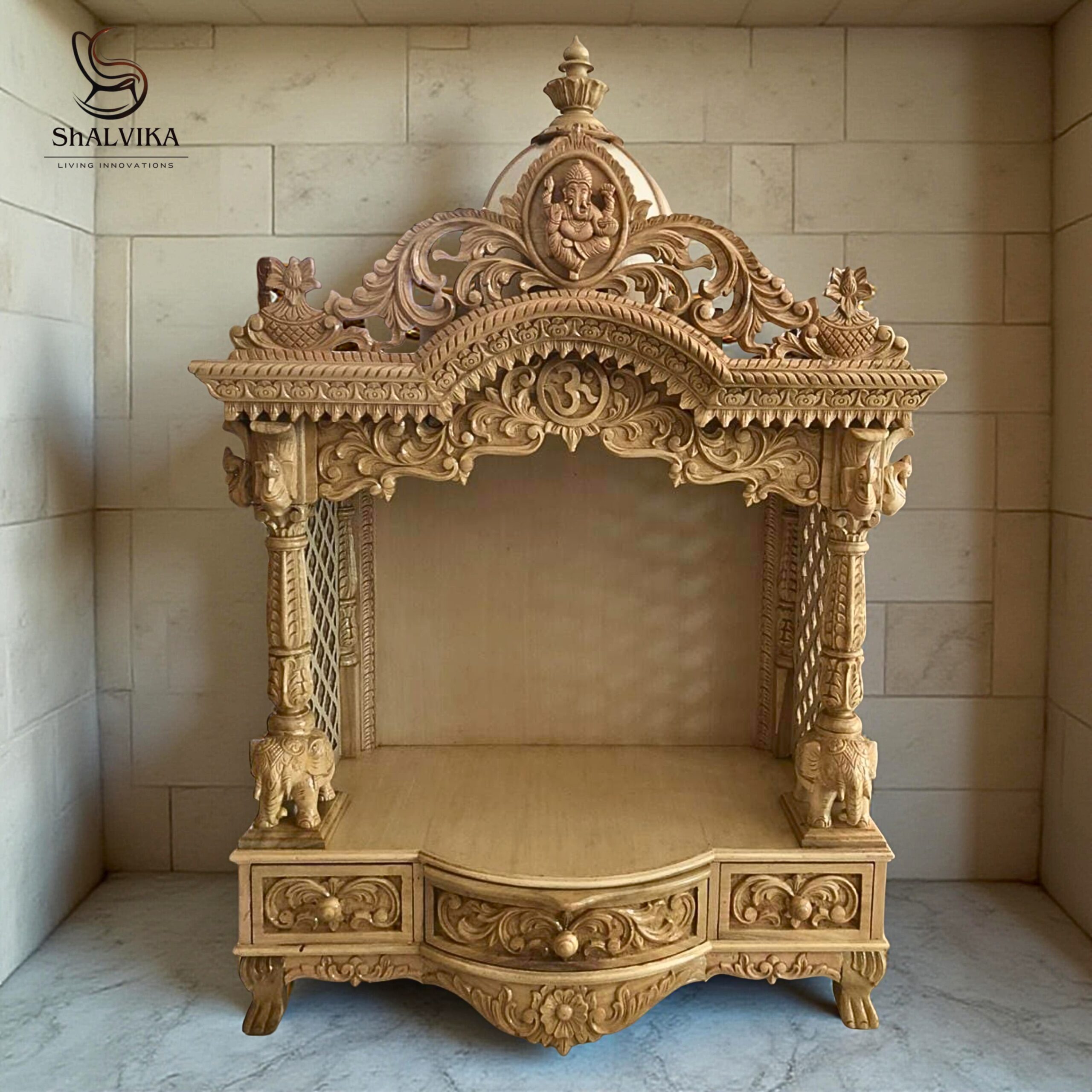 Ganesh Ji Mandir Online in Teak Wood