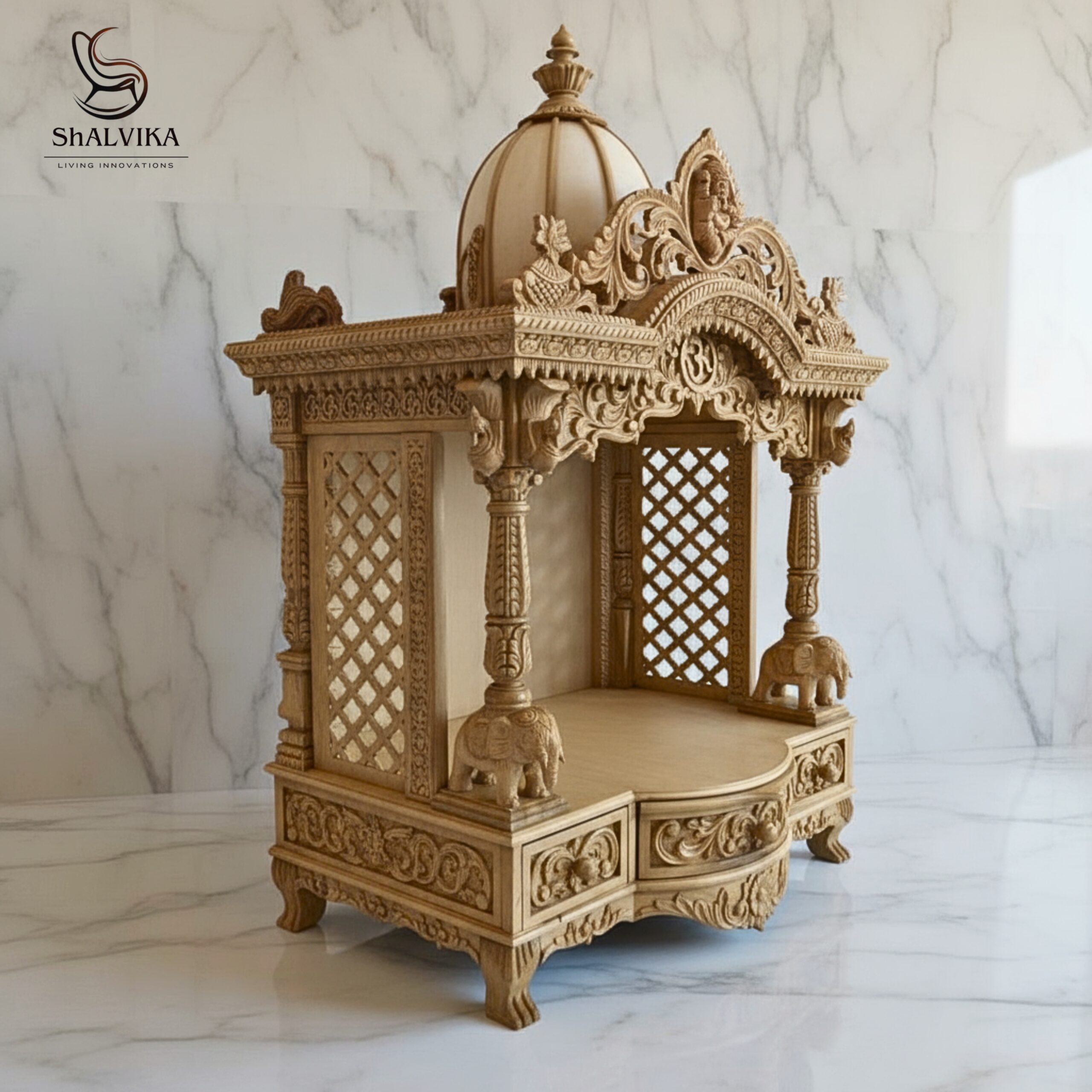 Ganesh Ji Mandir Online in Teak Wood