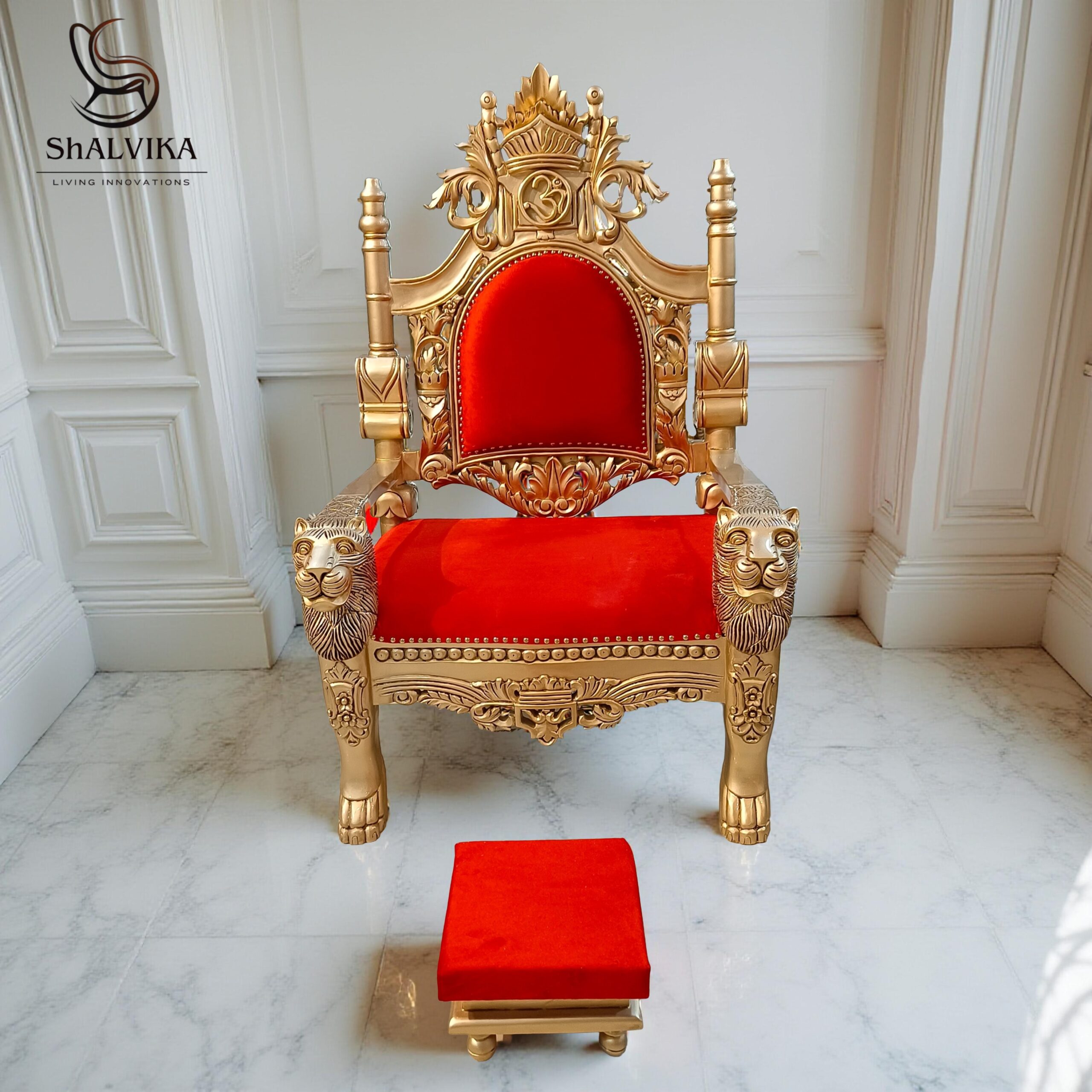 Guru Maharaj Ji Chair in Gold Polish
