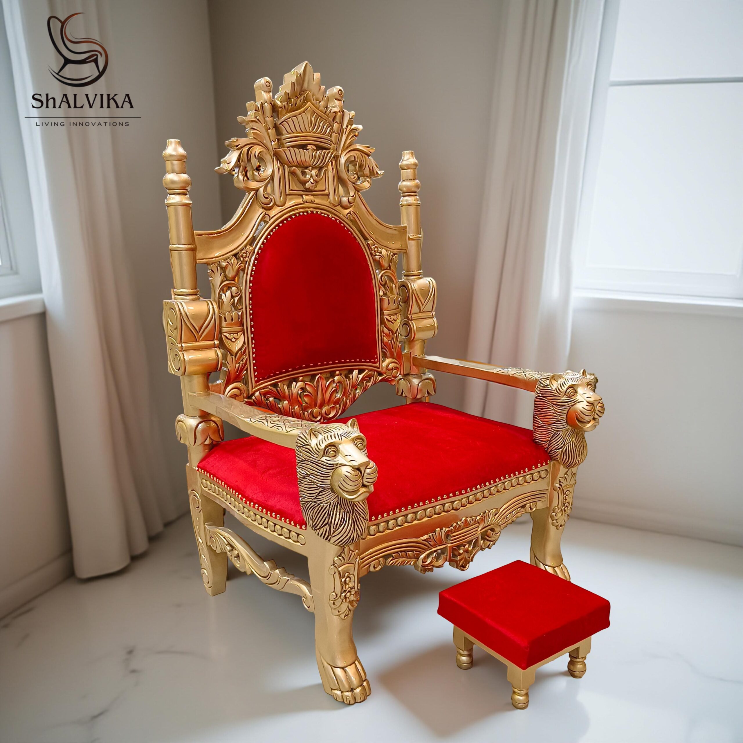Guru Maharaj Ji Chair in Gold Polish