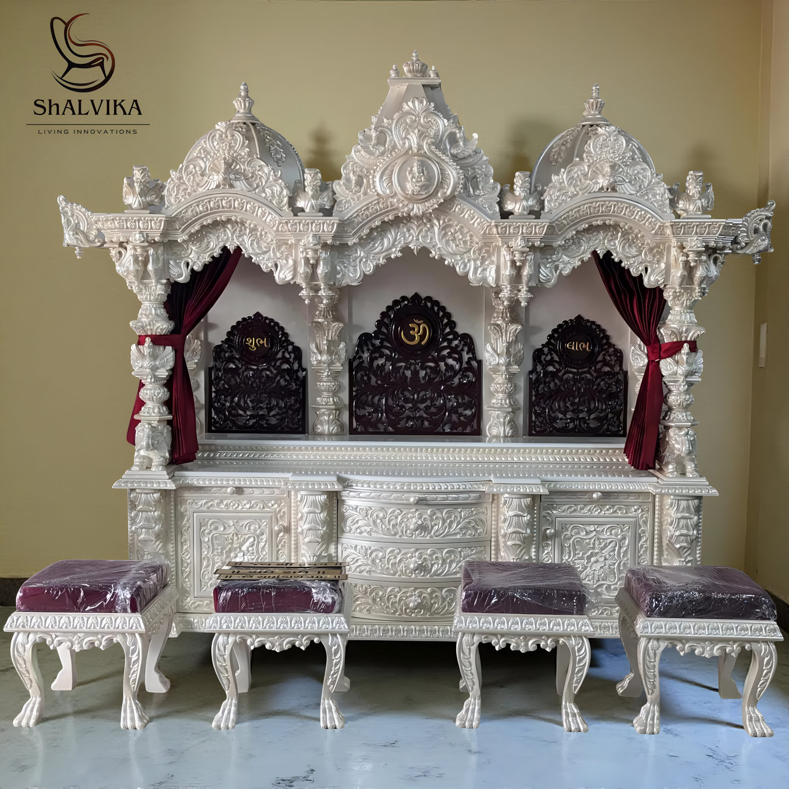 Buy Large Temple for Home in Teak Wood