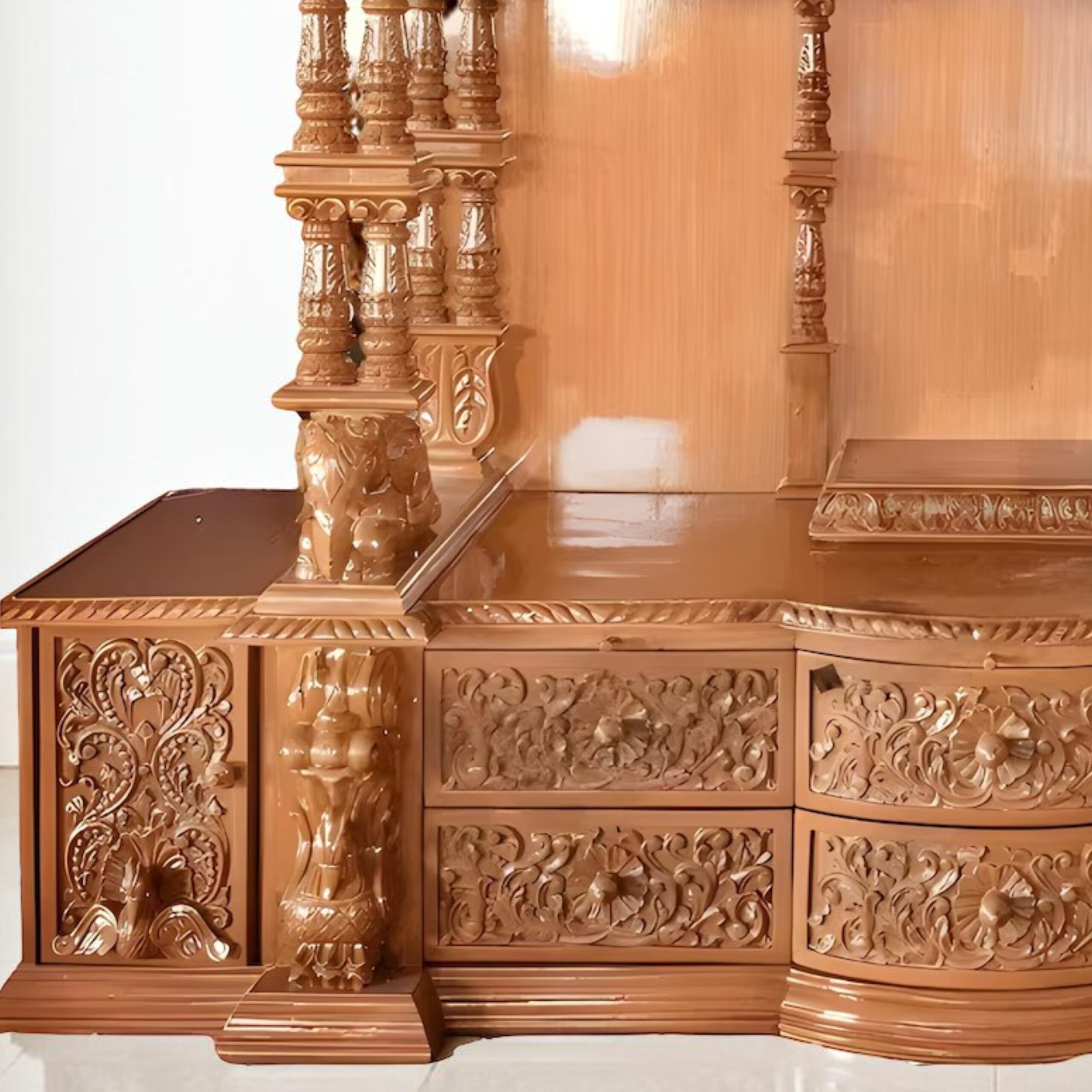 Big Size Mandir for Home in Traditional Style