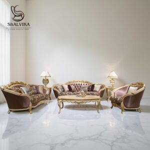 Royal European Wooden Sofa Set 5 seater
