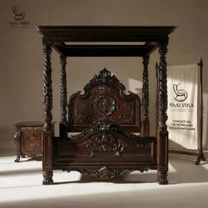 Antique Wooden Poster Bed in Teak Wood