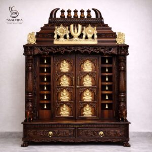 AshtaLakshmi Wooden Pooja Mandapam Designs with Door