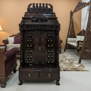 AshtaLakshmi Wooden Pooja Mandapam Designs with Door
