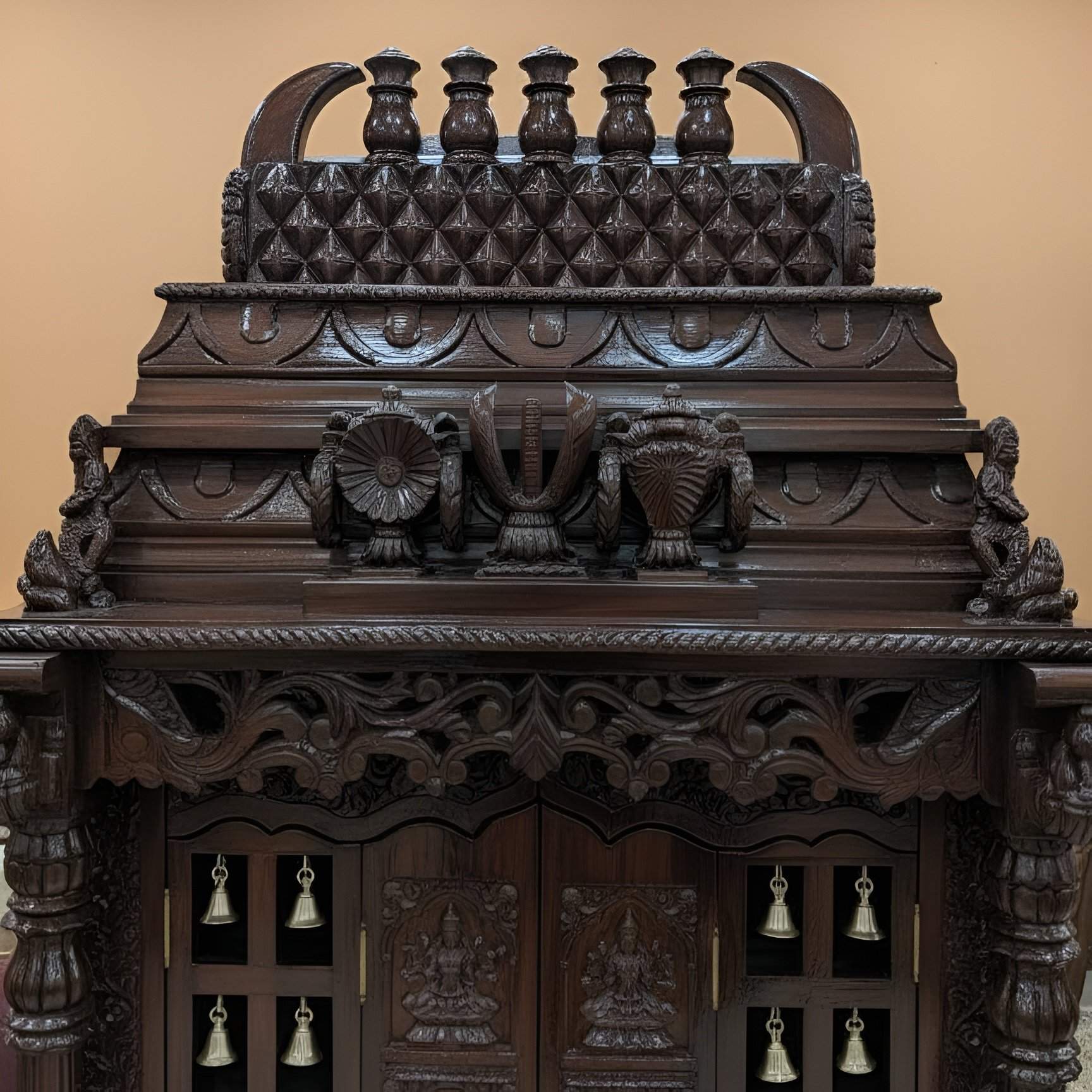 AshtaLakshmi Wooden Pooja Mandapam Designs with Door