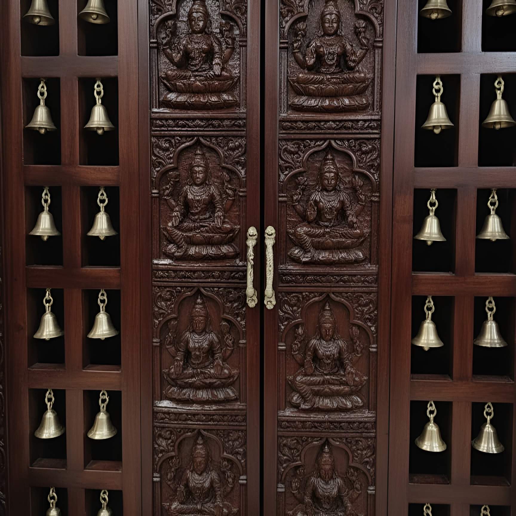 Wooden Pooja Mandapam Designs with Door - Image 4