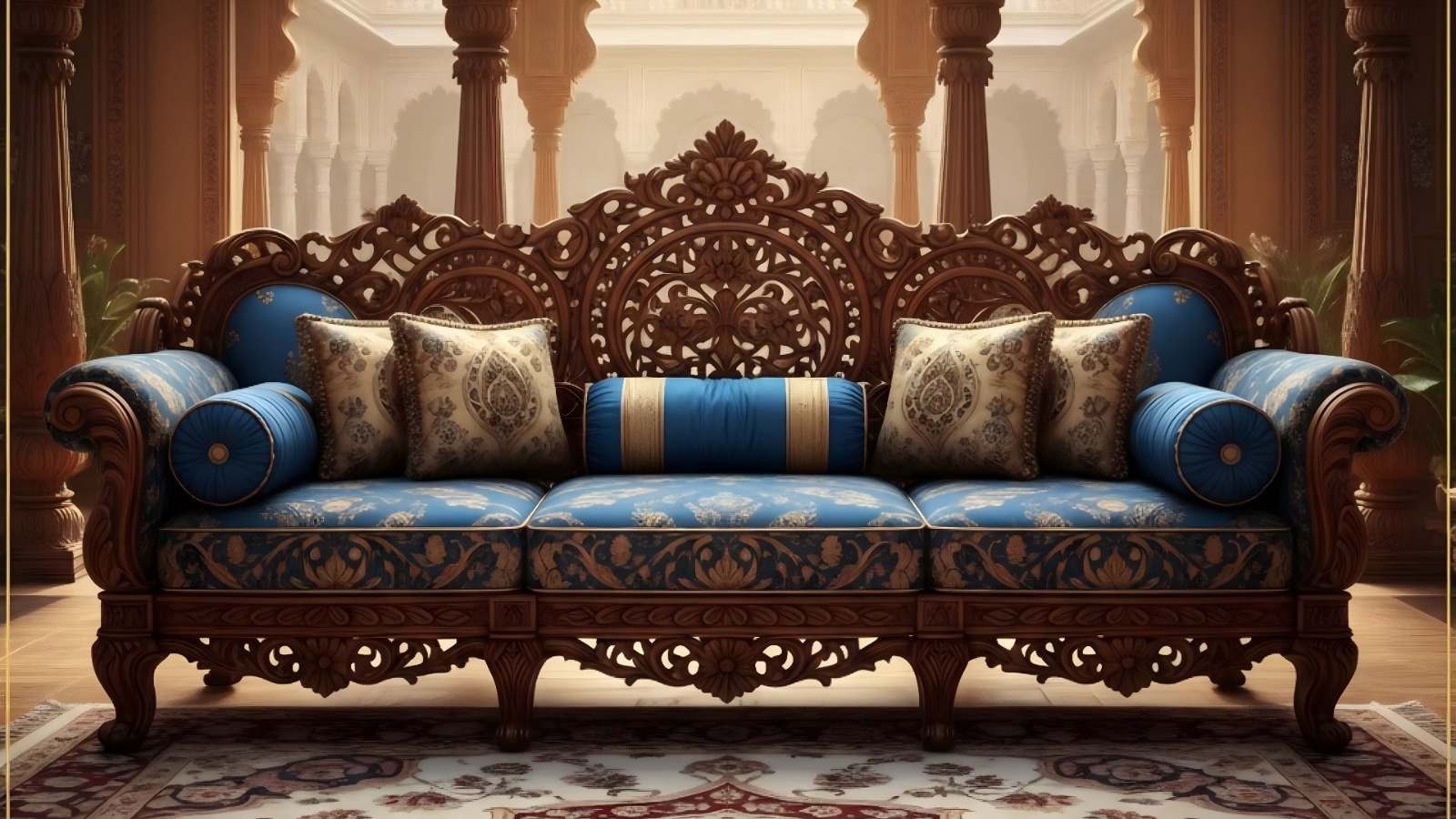 Carved Wooden Sofa Set