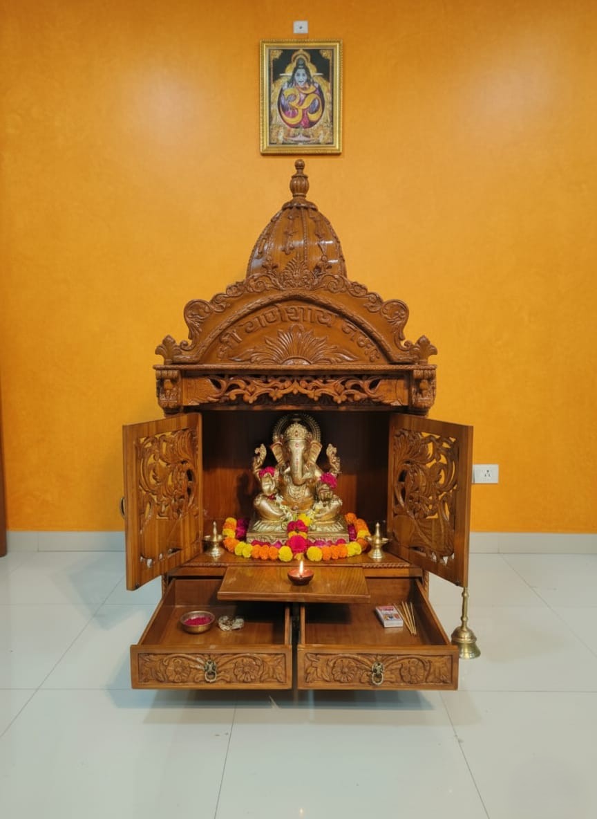 Mandir with Door for Home