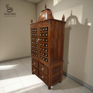 Pooja Mandir Wooden for Home with Bells Door