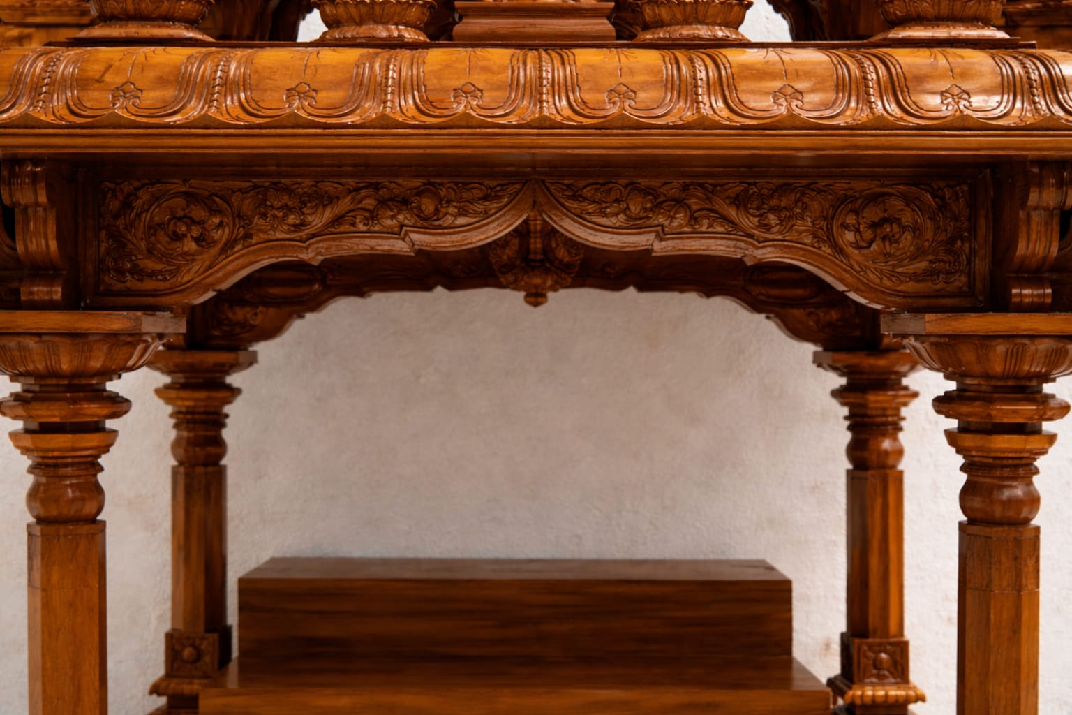 South Indian Mandir Design for Home in Teak Wood