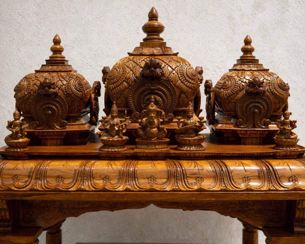 South Indian Mandir Design with Large Domes