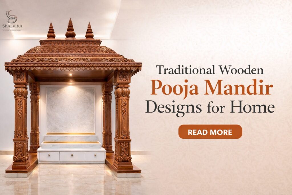 Traditional Wooden Pooja Mandir Designs for Home - Shalvika