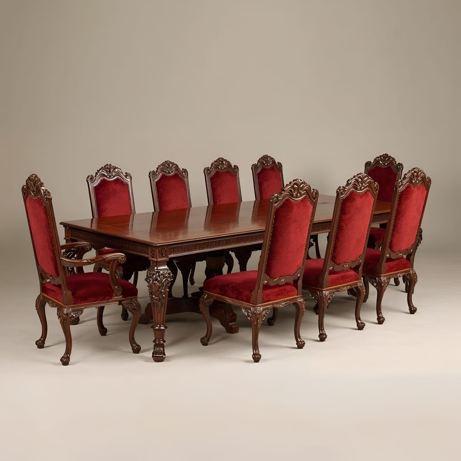 Wooden Classic Dining Table Set 10 Seater