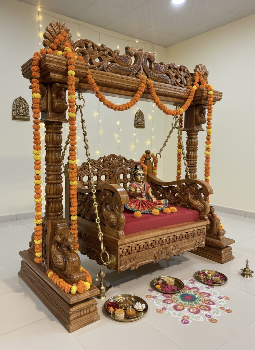 Wooden-Jhula-for-Kanha-Ji-Customer-Feedback-Images.