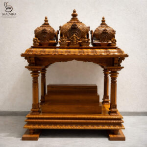 Wooden South Indian Mandir Design for Home