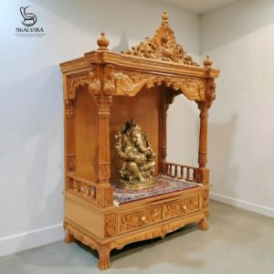 3 Feet Sagwan Mandir Design for Home