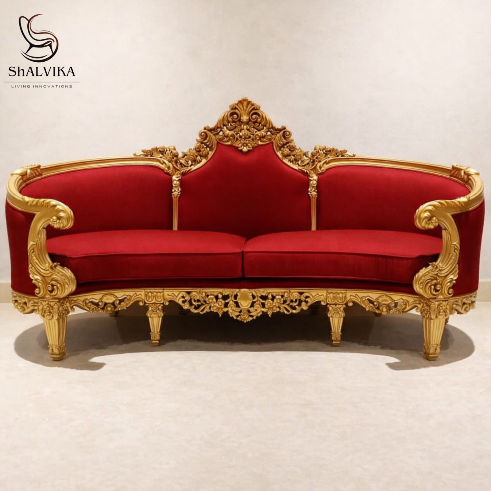 3 Seater Sofa in Teak Wood Top Design