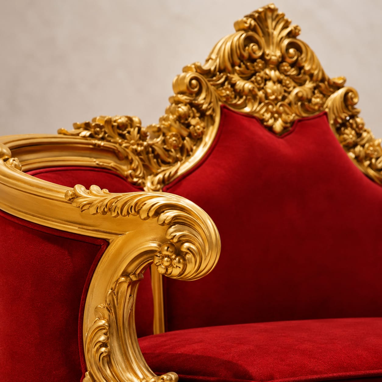 Carved 3 Seater Sofa in Teak Wood Top Design