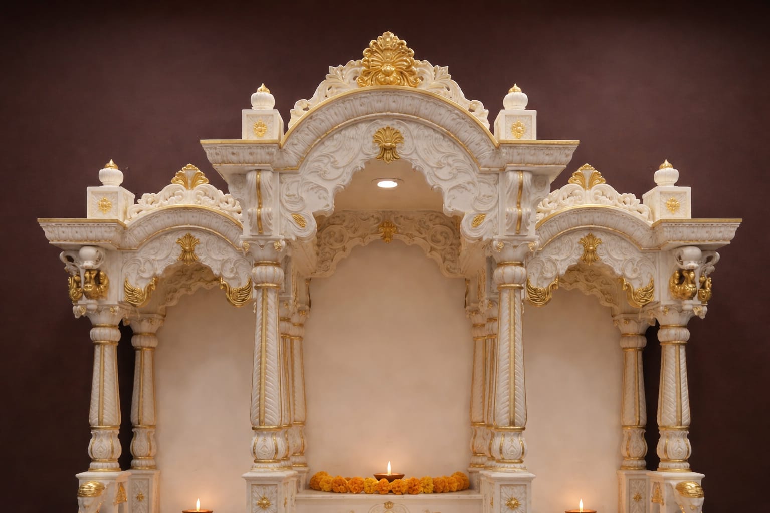 Carved Big Temple for Home in White