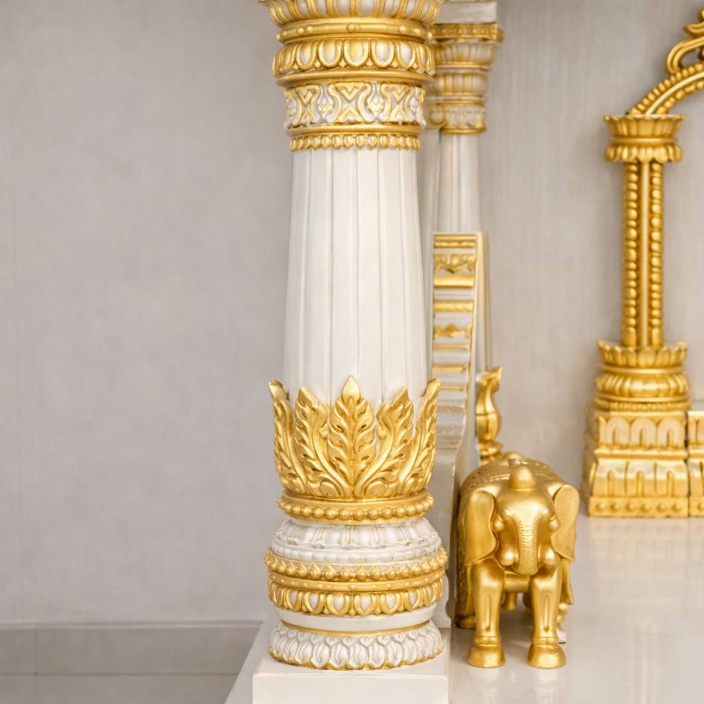 Designs for Mandir in South Indian Style with Elephant Design