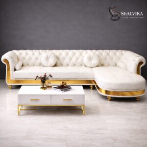 Luxury L Shape Sofa Set in Teak Wood