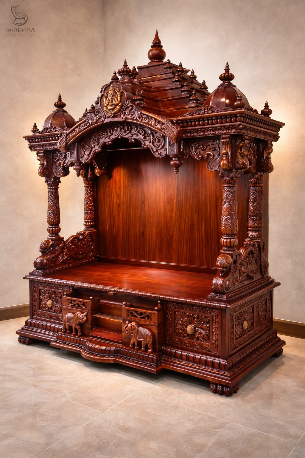 South indian temple design in teak wood