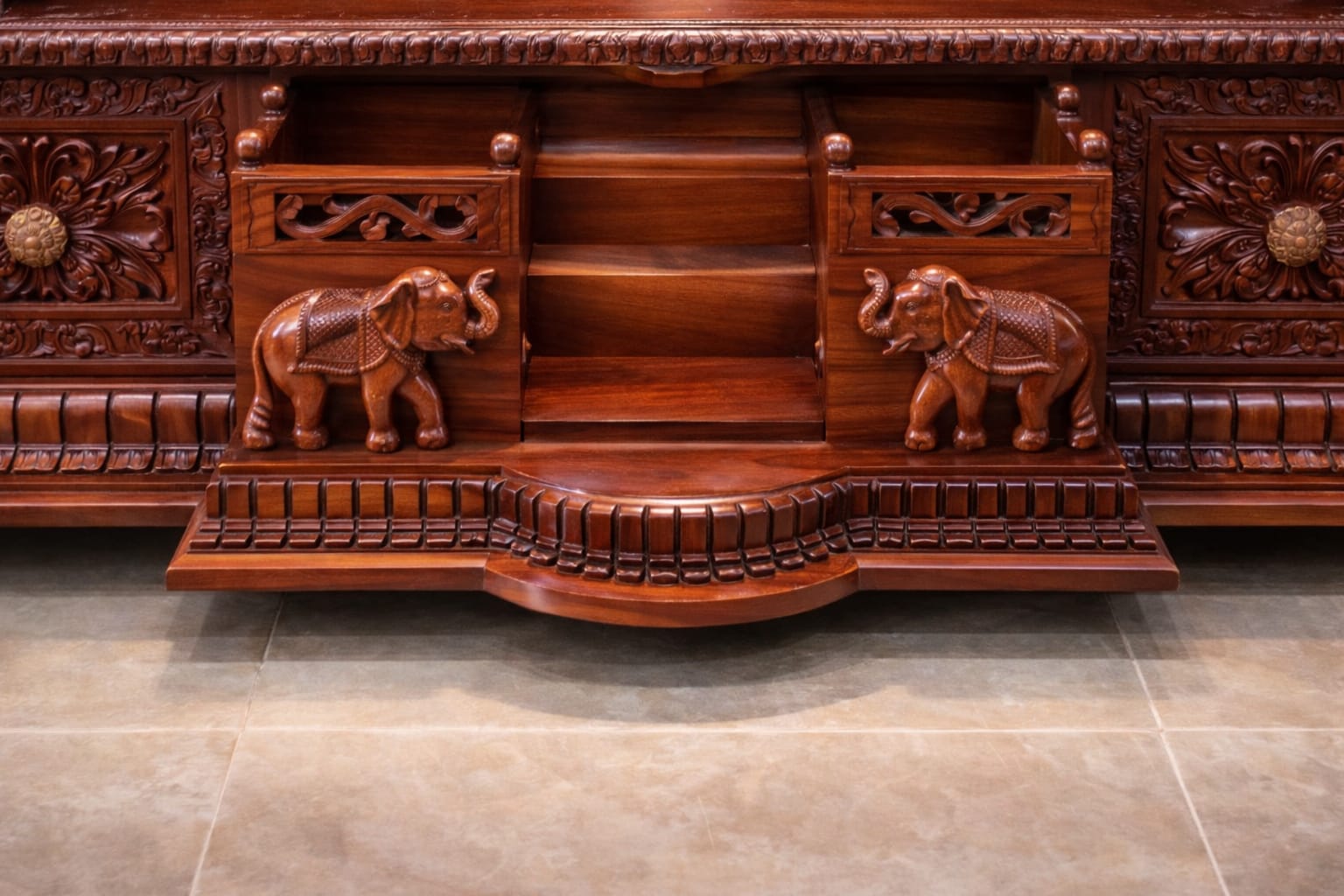 South indian temple design with elephant drawar