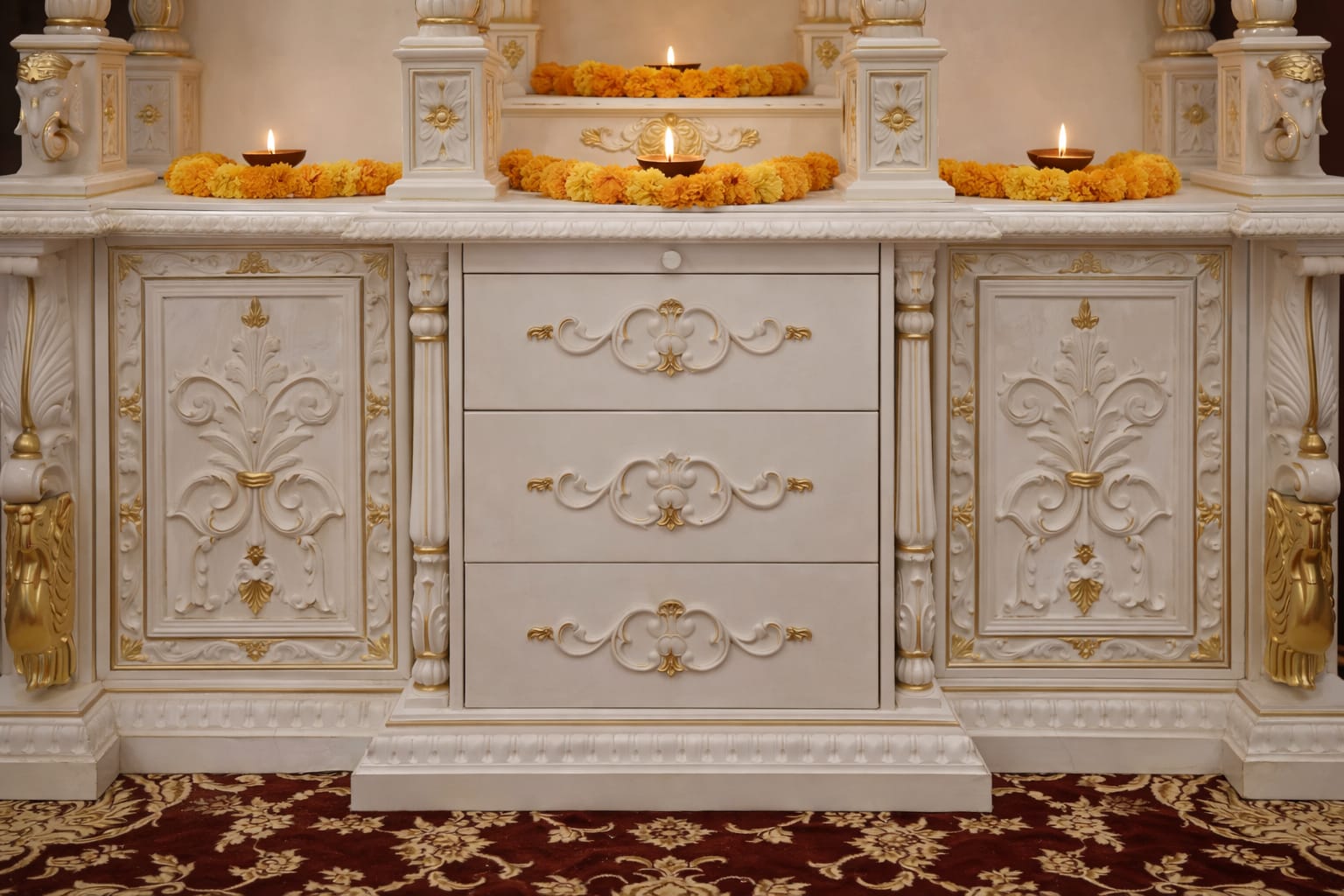 Spacious Big Temple for Home in White